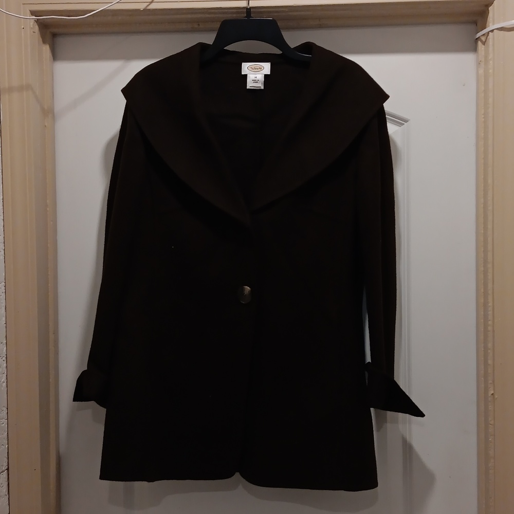 Talbots Warm Wool Blend Coat- Brown Size 14
